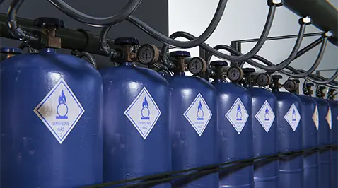 Aplicação industrial com gases e solda